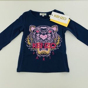 Kenzo Kids Signature Tiger T-Shirt Blue